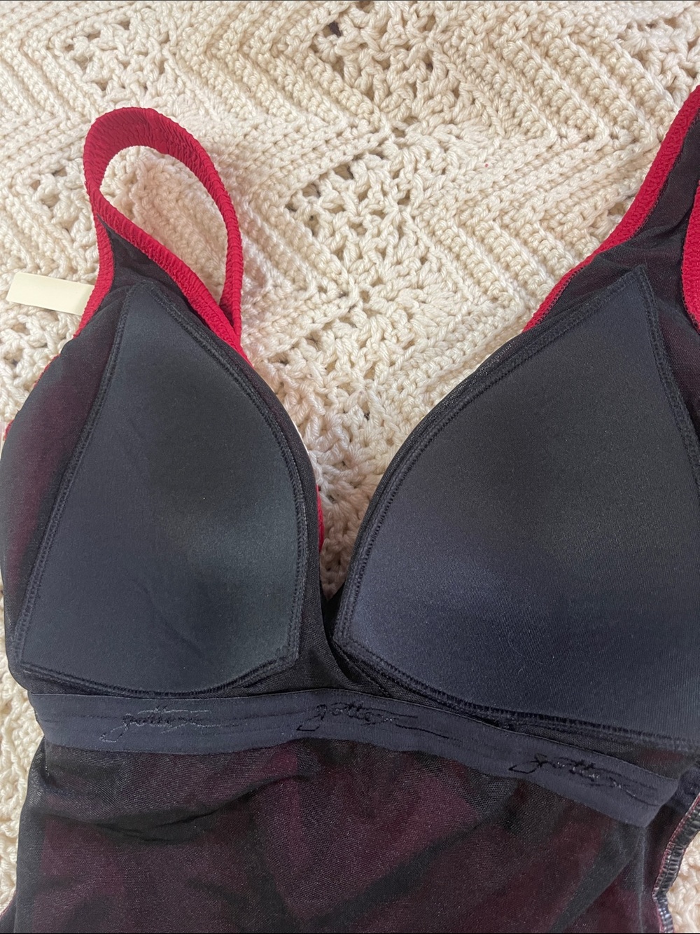 Gottex Harbourside Textured Surplice One-Piece Red Swimsuit 10 - Picture 13 of 15